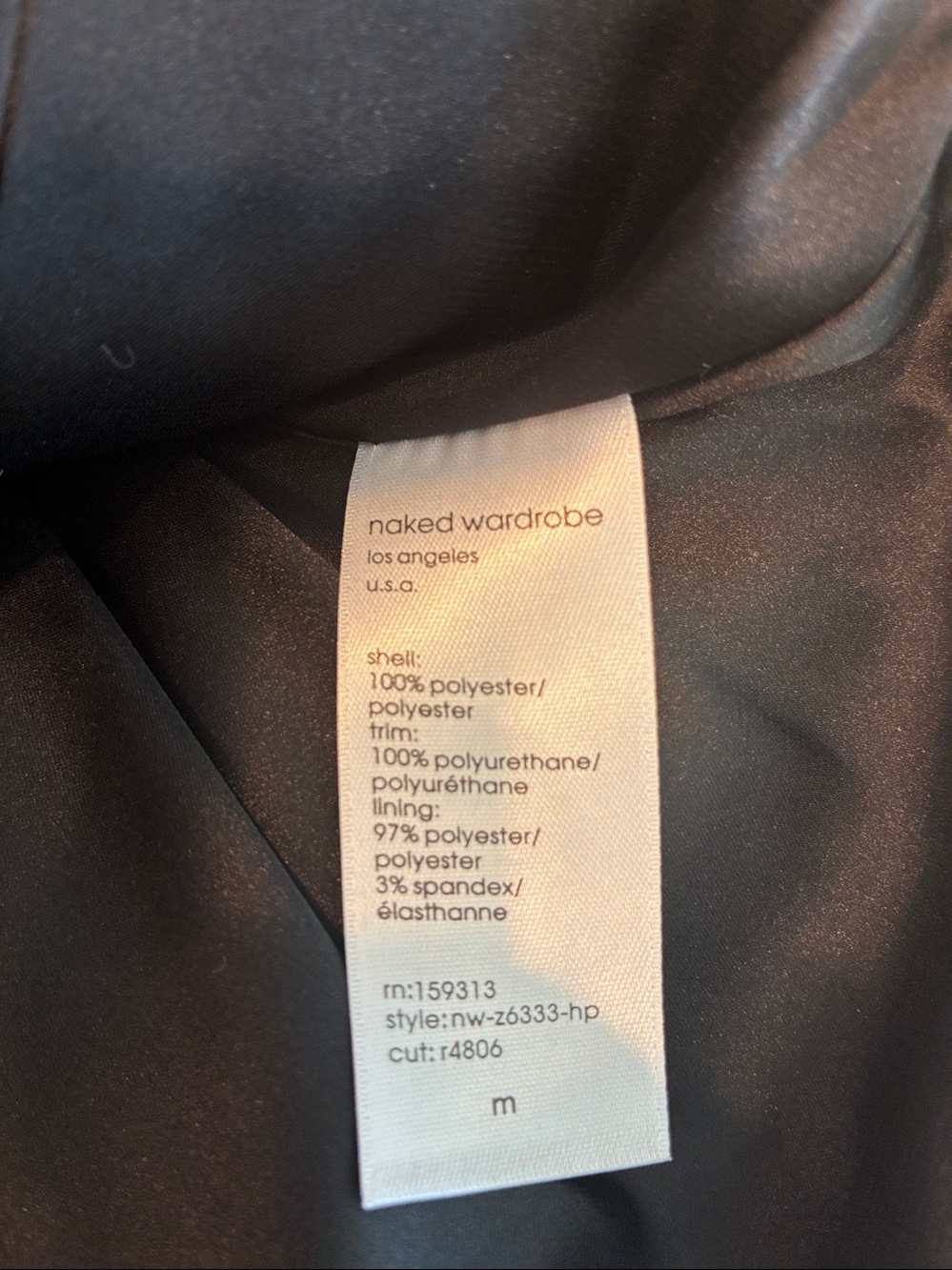 Naked Wardrobe High Pile Fleece Jacket Black White Full Zip Rustic Size M NWT - Picture 12 of 15